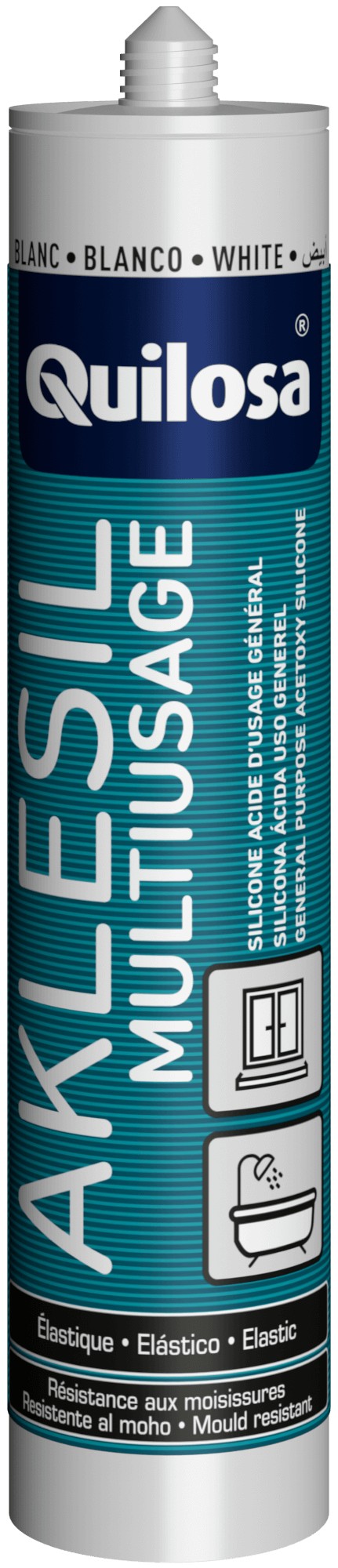 AKLESIL Uso General Silicona Ácida 280 ml blanco