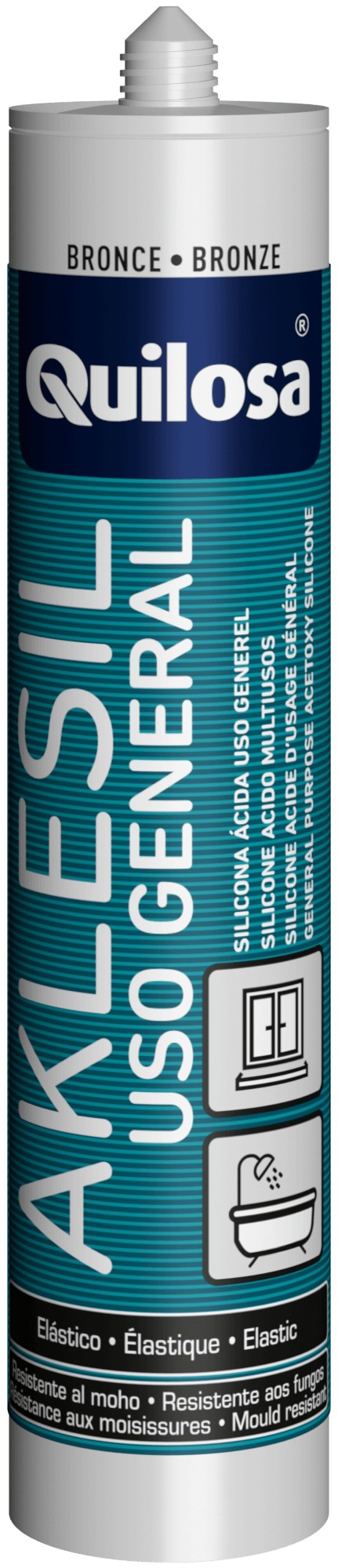 AKLESIL Uso General Silicona Ácida 280 ml marrón