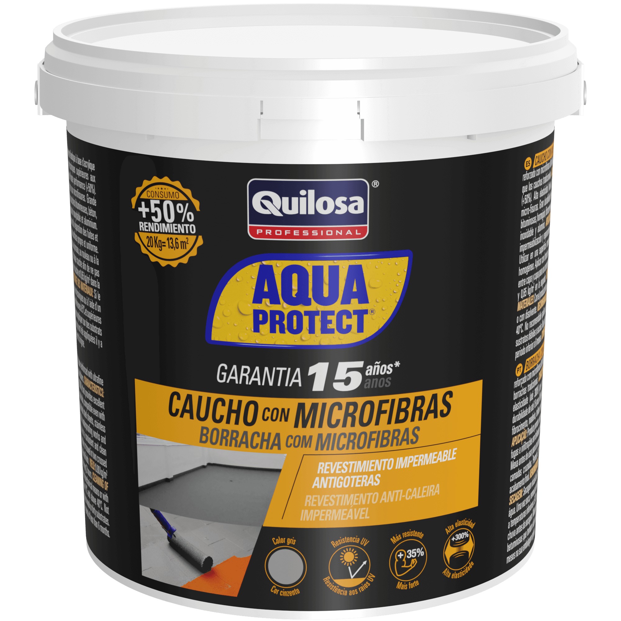 AQUA PROTECT Caucho Microfibras 1 kg gris