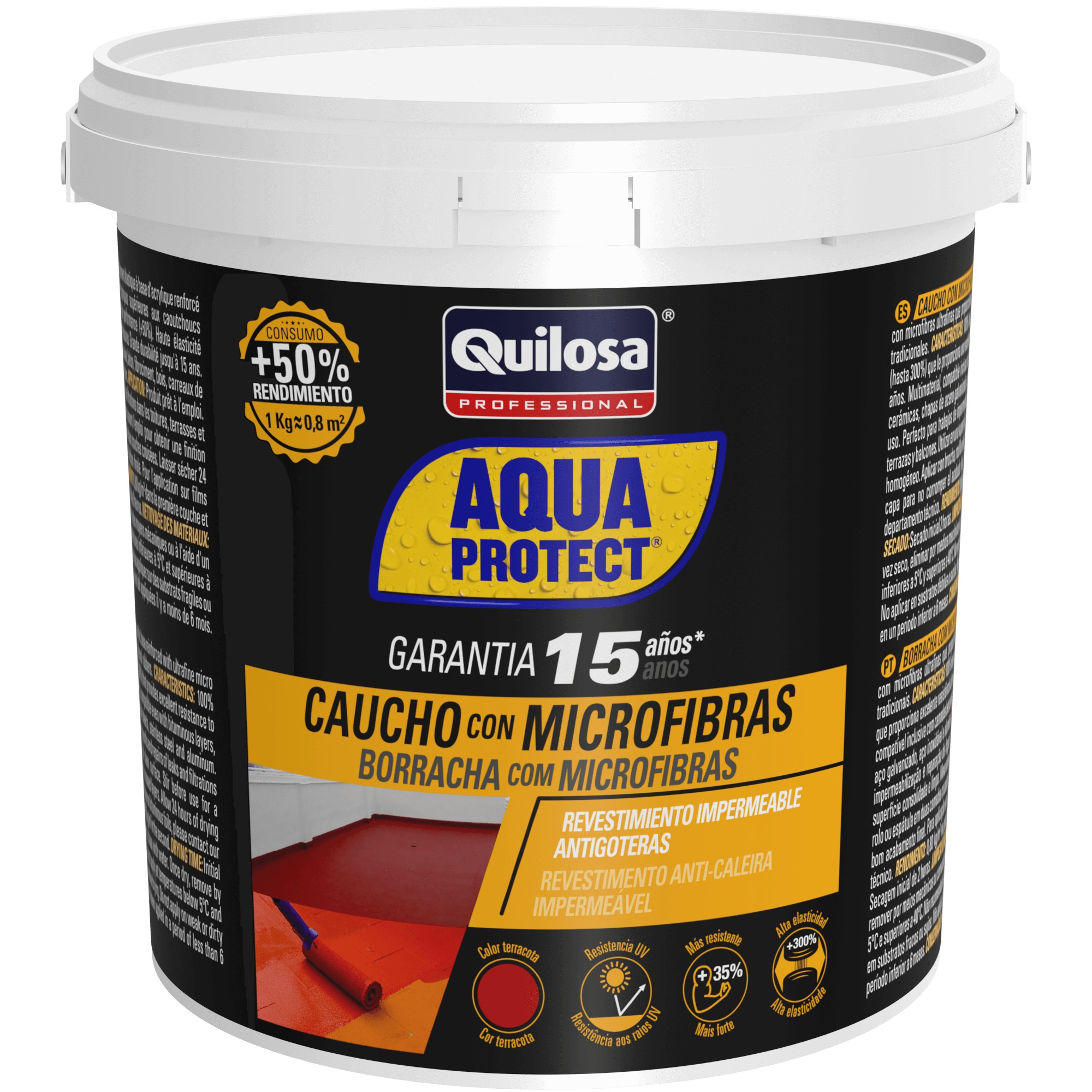 AQUA PROTECT Caucho Microfibras 20 kg terracota