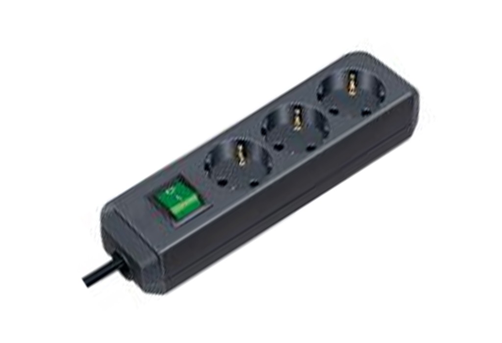 ENCHUFE ECO 3B+INT+1,5M NEGRO