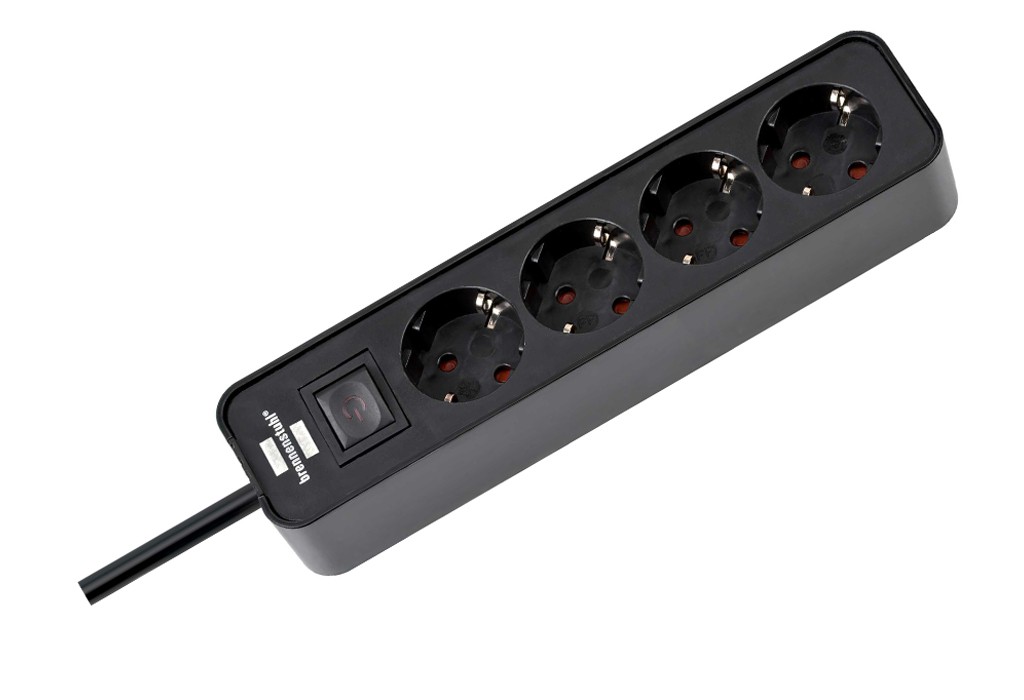 ENCHUFE ECOLOR 4B+INT+1,5M NEG