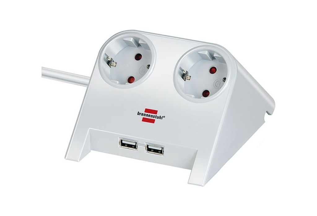 ENCHUFE USB 2B+1.8M 2USB BLANCO