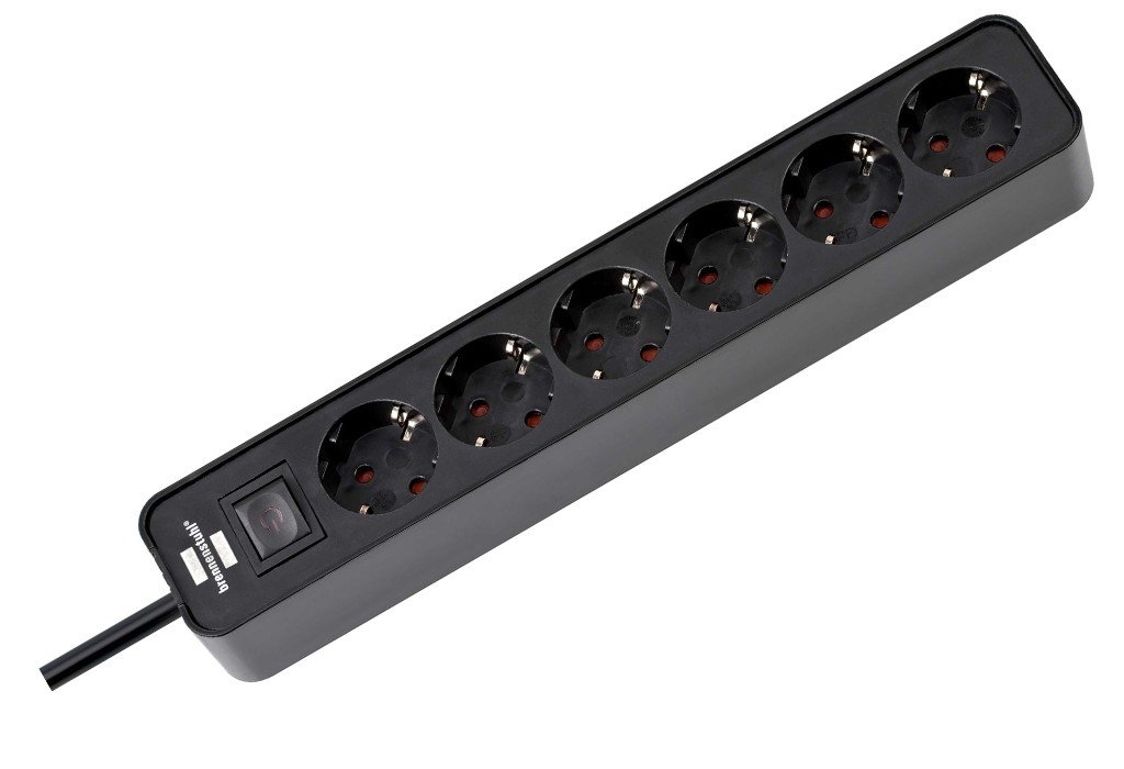 ENCHUFE ECOLOR 6B+INT+1,5M NEG