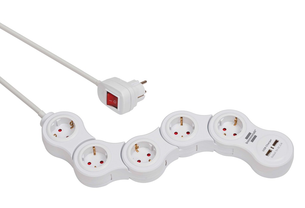 ENCHUFE MOVIL 5B+INT+1,4M+2 USB