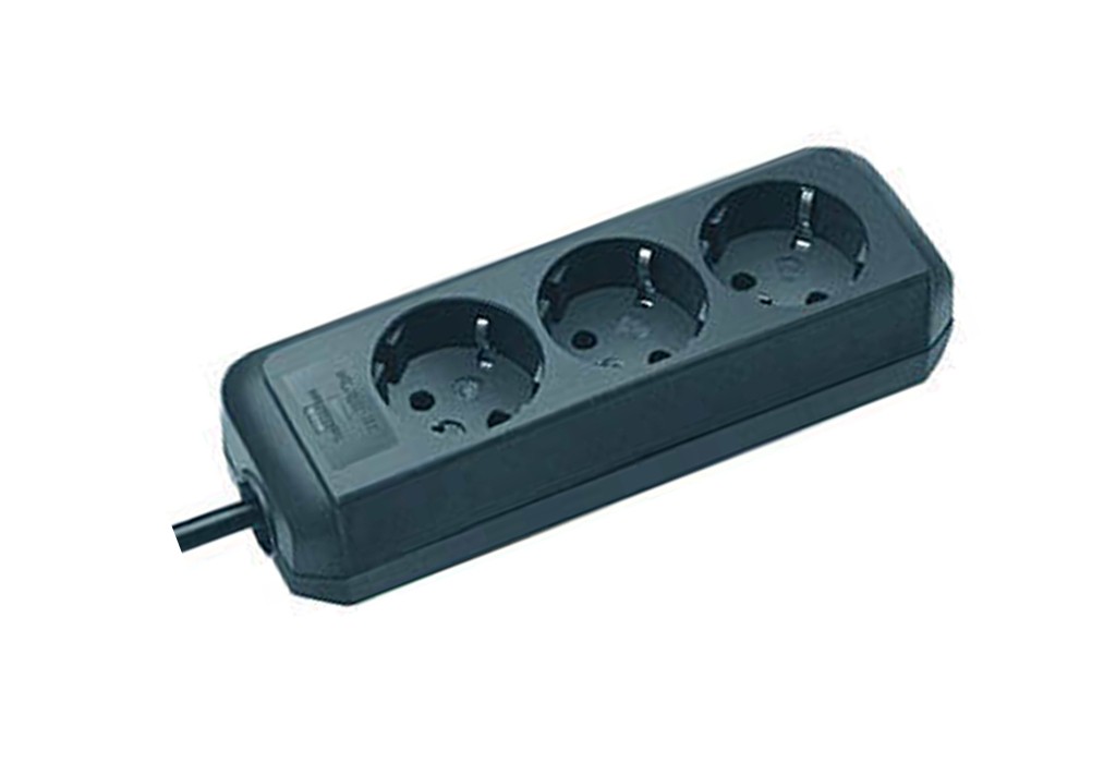 ENCHUFE ECO 3B+1,5M NEGRO