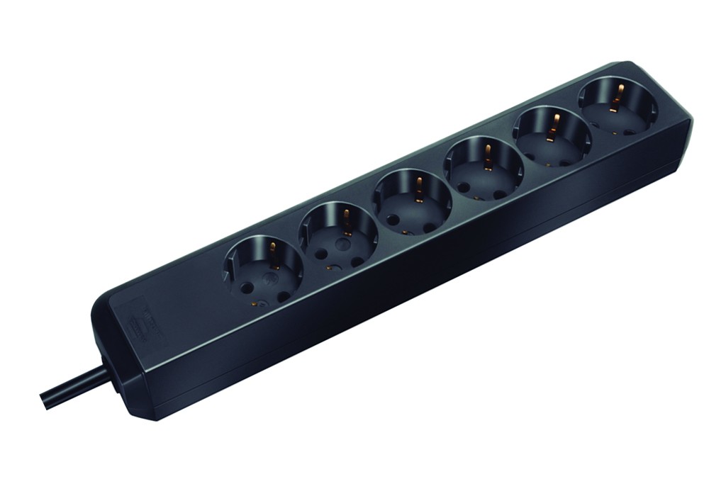 ENCHUFE ECO 6B+1,5M NEGRO