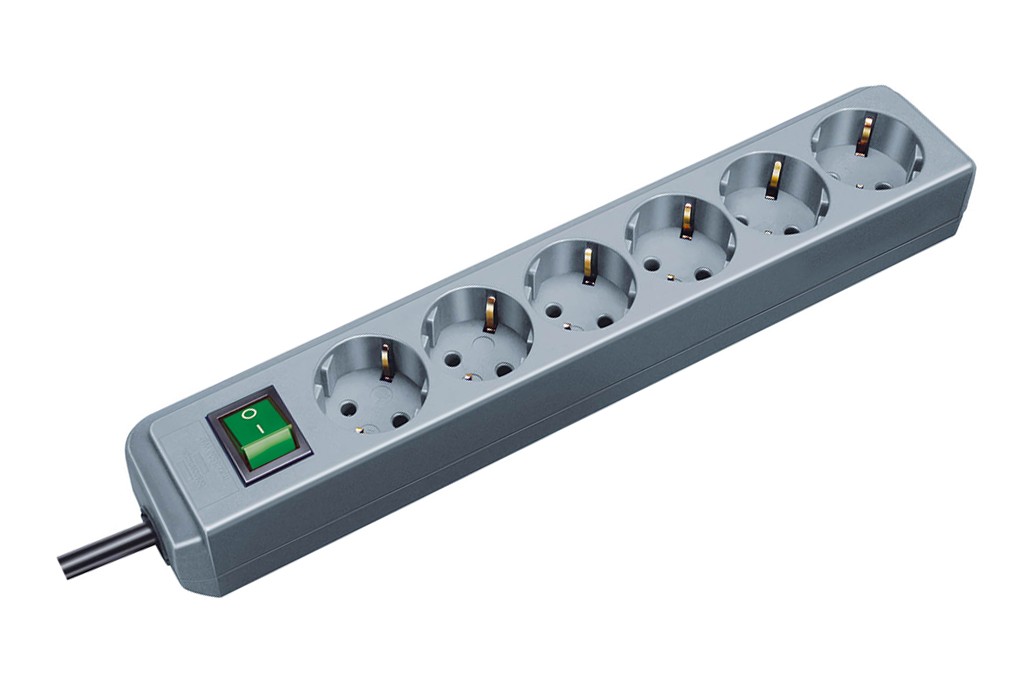 ENCHUFE ECO 6B+INT+1,5M ANTRACIT