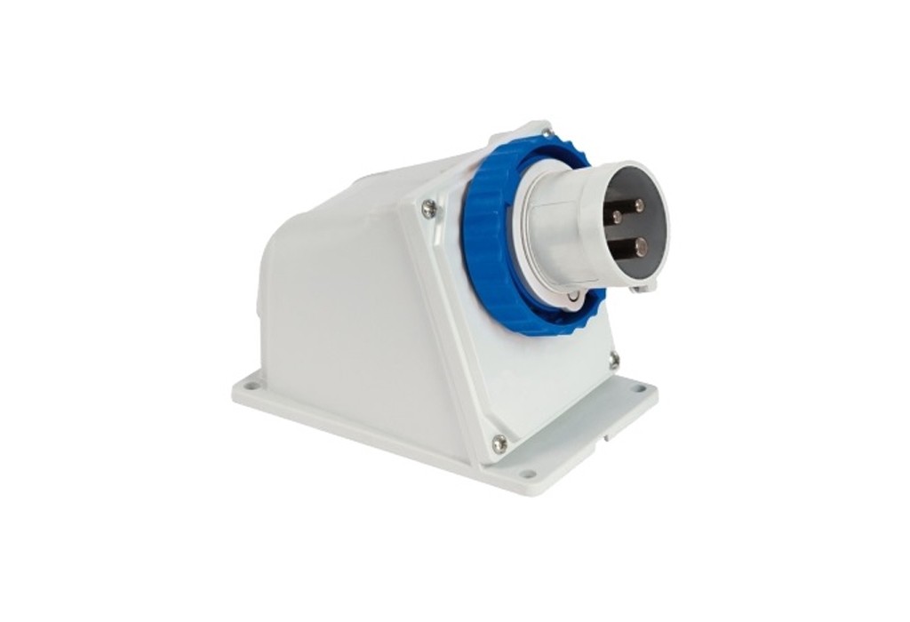 CEE CLAV.FIJA 2P+T 220V 16A AZUL IP67