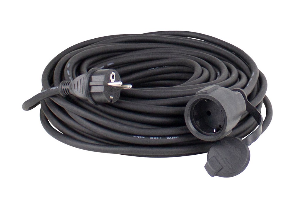 EXTENSION CABLE 10M H05RR 3X1.5MM IP44