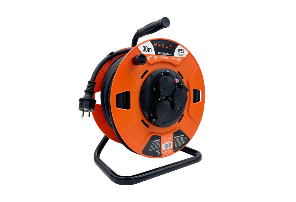 TAMBOR IP55 CON CABLE NEOPRENO Y  SECCIÓN DE CABLE DE 3X2,5MM