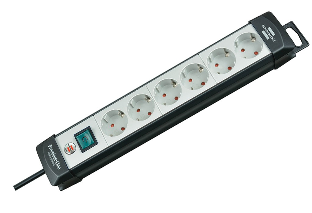 ENCHUFE PREMIUM 6B+INT+5M N/GRIS