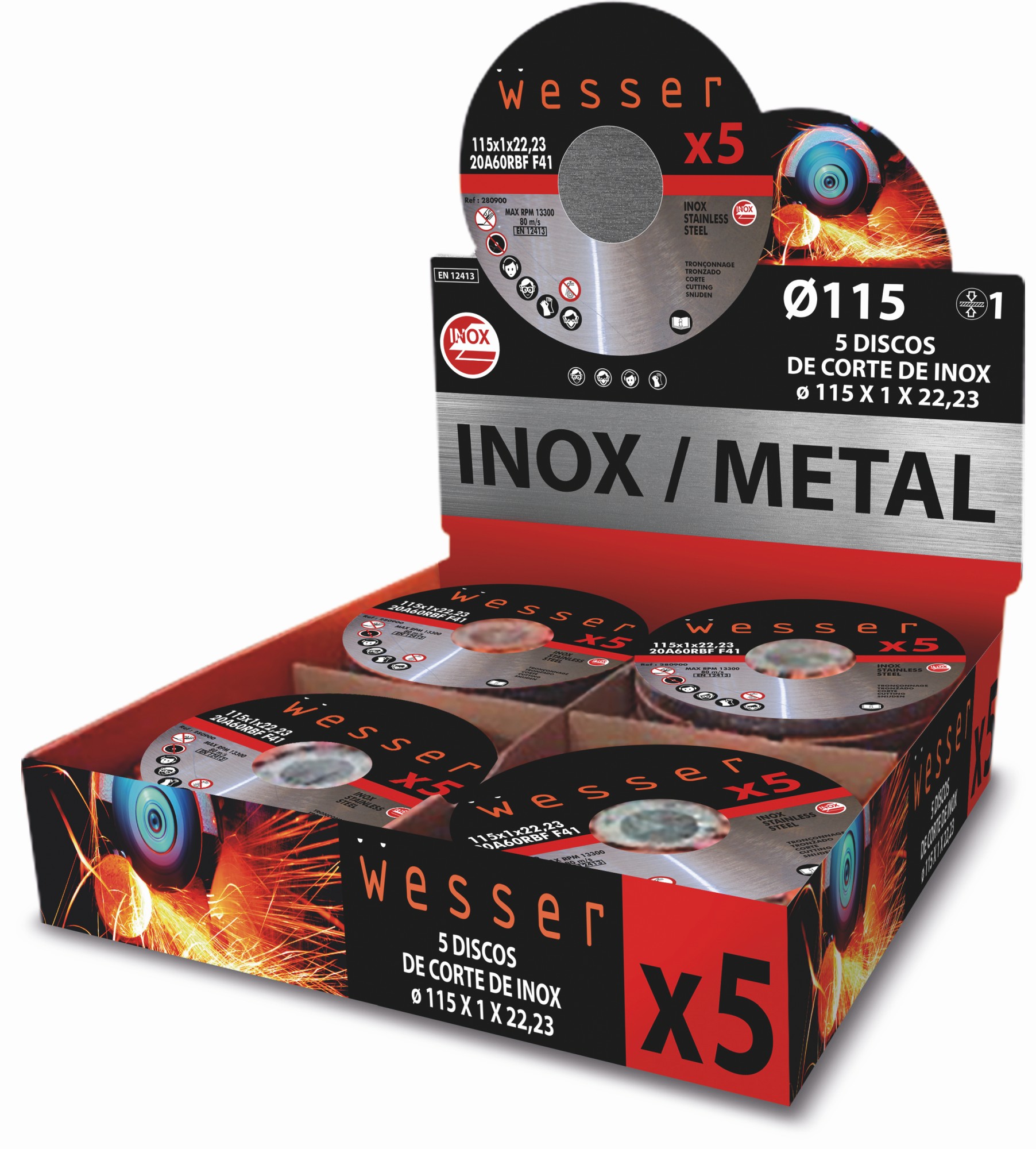 DISCOS ABRASIVOS SET 20x5UND 115x1