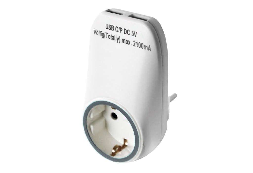 DOMOTICA ADAPT 1BS+2USB BLANCO