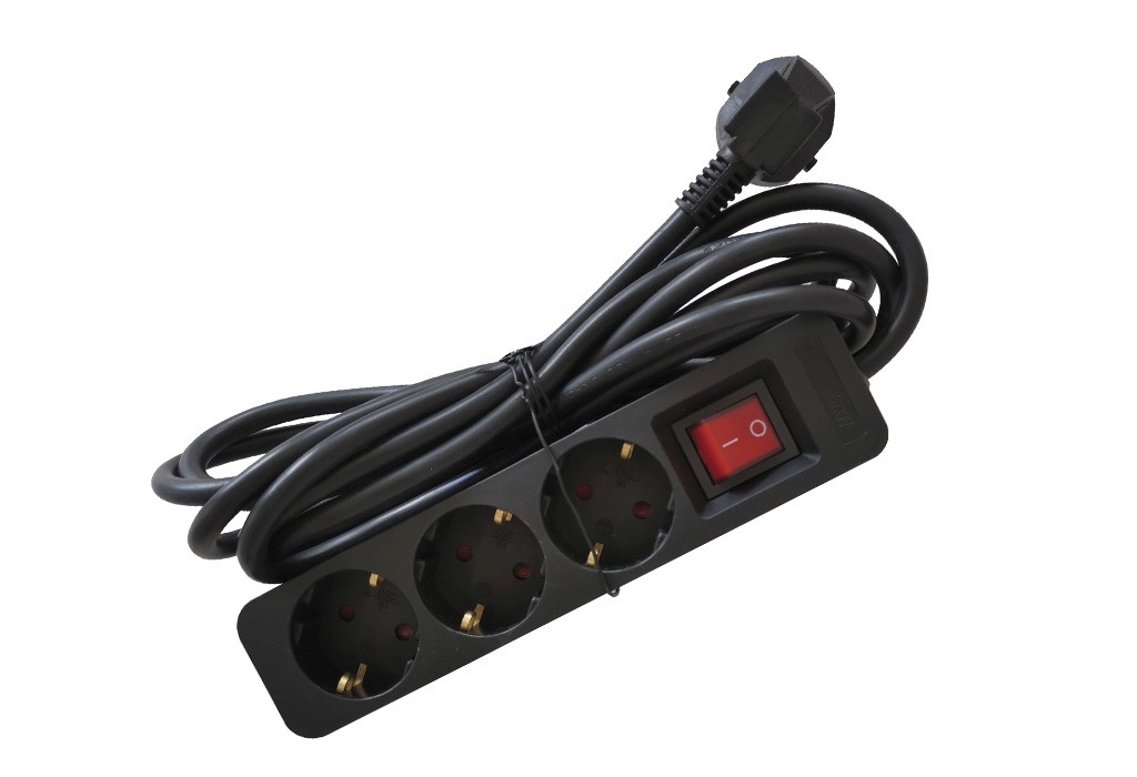 ENCHUFES ECO 3B+INT+3M NEGRO #