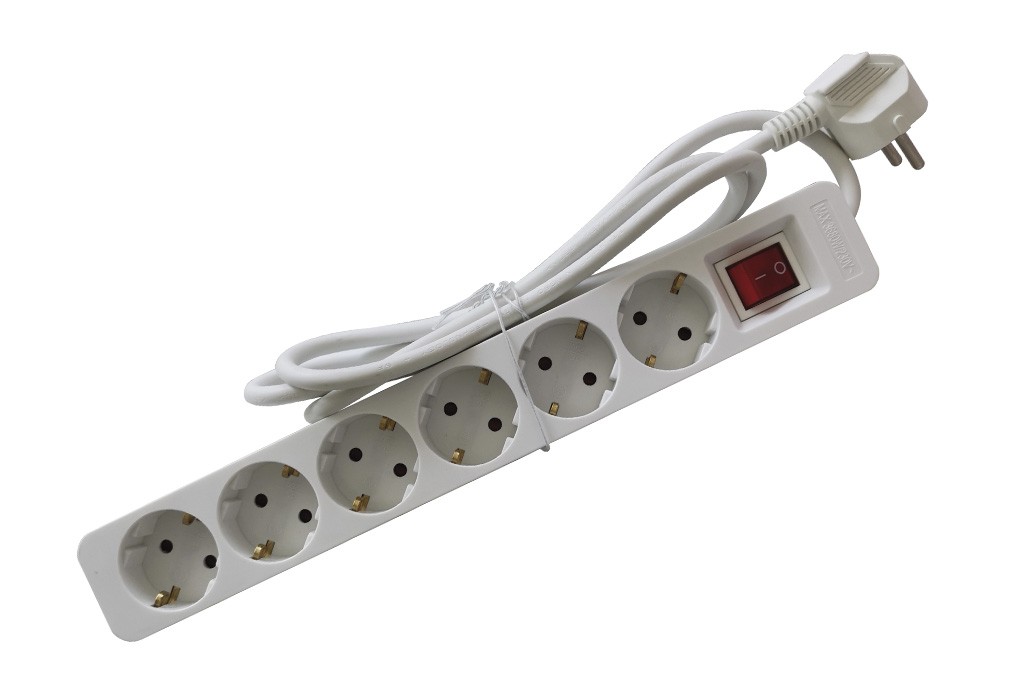 ENCHUFES ECO 6B+INT+1,5M BLANCO