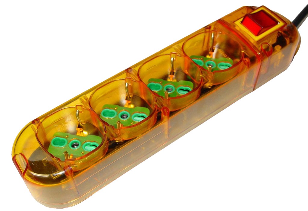 ENCHUFES 4 BASES NARANJA C/INT FG