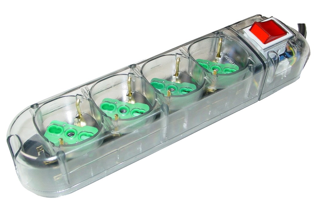 ENCHUFES 4 BASES GRIS C/INT FG