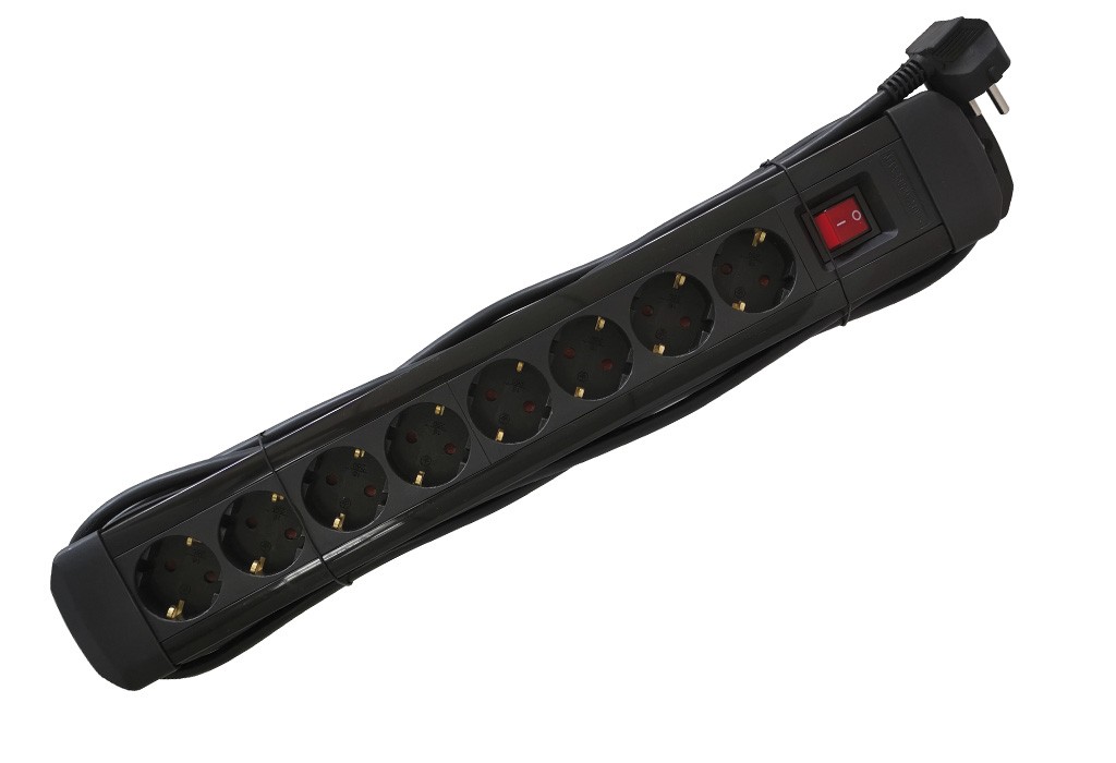 ENCHUFES ATTIC 8B+INT+3M NEGRO #