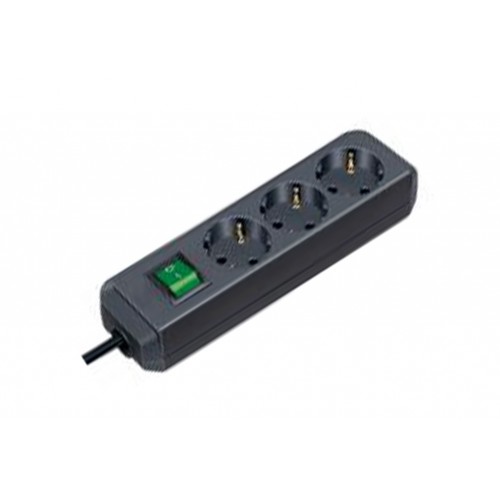 ENCHUFE ECO 3B+INT+1,5M NEGRO