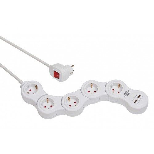 ENCHUFE MOVIL 5B+INT+1,4M+2 USB