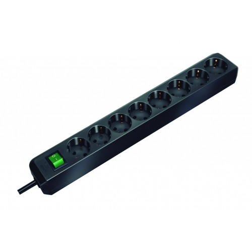 ENCHUFE ECO 8B+INT+3M NEGRO