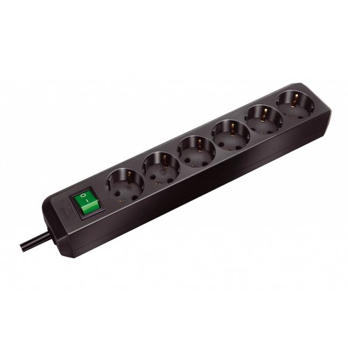 ENCHUFE ECO 6B+INT+1,5M NEGRO