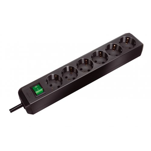 ENCHUFE ECO 6B+INT+3M NEGRO