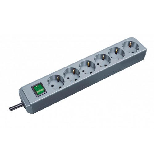 ENCHUFE ECO 6B+INT+1,5M ANTRACIT