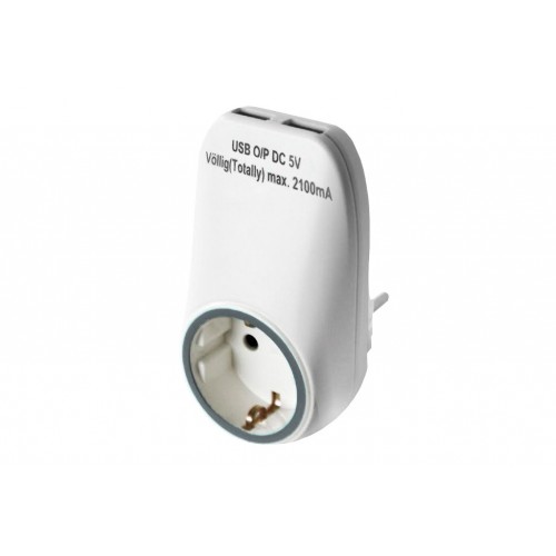 DOMOTICA ADAPT 1BS+2USB BLANCO