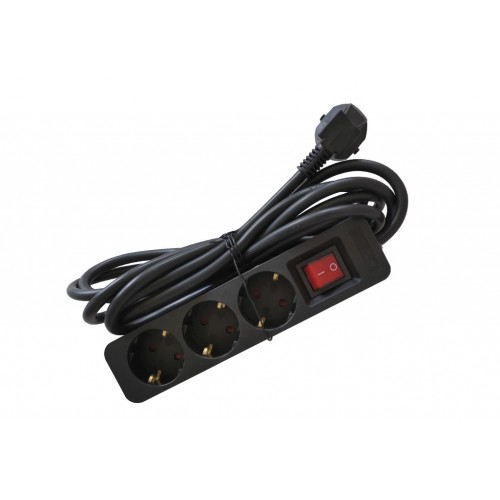 ENCHUFES ECO 3B+INT+3M NEGRO #