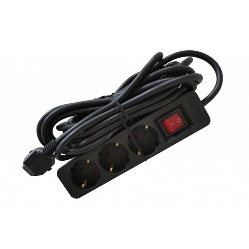 ENCHUFES ECO 3B+INT+5M NEGRO #