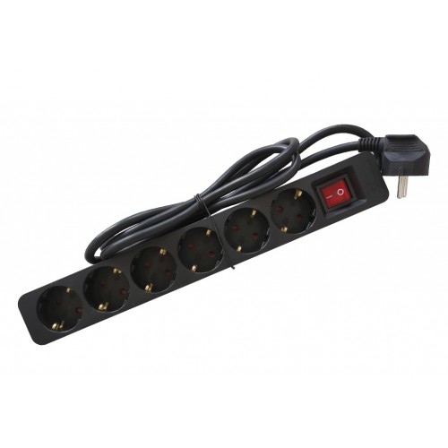 ENCHUFES ECO 6B+INT+1,5M NEGRO
