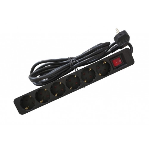 ENCHUFES ECO 6B+INT+3M NEGRO #