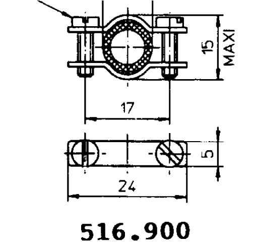 PROTECTOR DE CABLE -BRIDA SUJECION D.12MM.