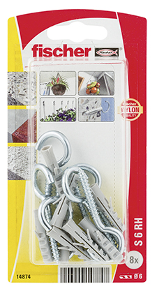 fischer Taco de expansión S 6 RH con hembrilla abierta