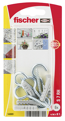 fischer Taco de expansión S 7 RH con hembrilla abierta