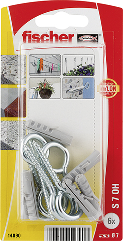 fischer Taco de expansión S 7 OH con gancho de ojo