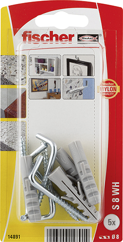 fischer Taco de expansión S 8 WH con alcayata