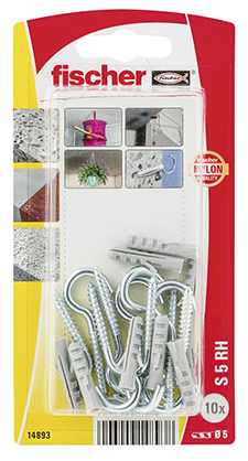 fischer Taco de expansión S 5 RH con hembrilla abierta