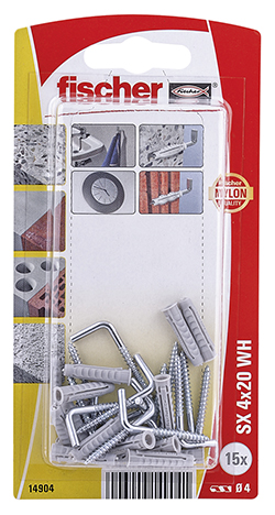 Taco de expansión Fischer SX 4 x 20 H con alcayata K