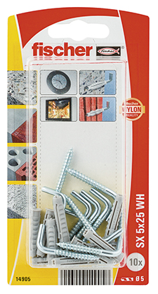 Taco de expansión Fischer SX 5 x 25 H con alcayata K