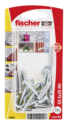 fischer Taco de expansión SX 5 x 25 RH con hembrilla abierta