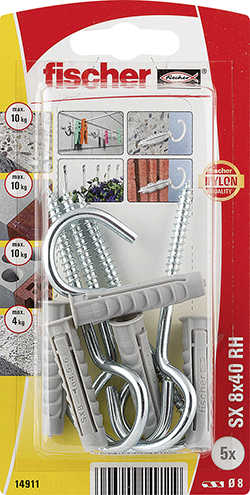 fischer Taco de expansión SX 8 x 40 RH con hembrilla abierta
