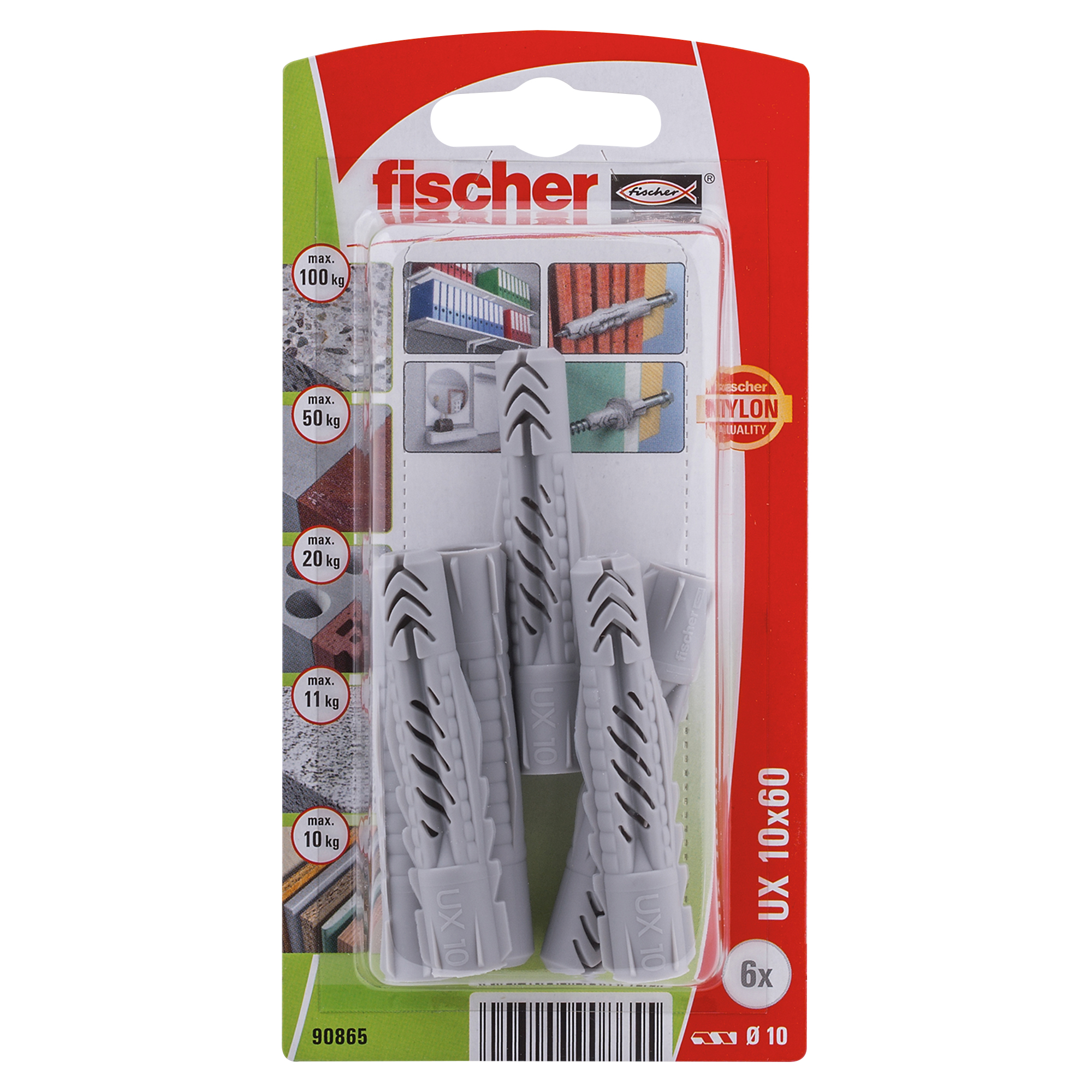 Taco universal Fischer UX 10 x 60 K sin reborde