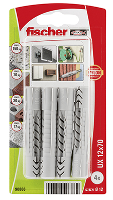 Taco universal Fischer UX 12 x 70 K sin reborde