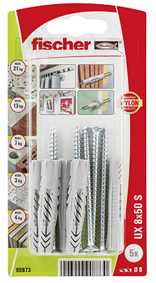 Taco universal fischer UX 8 x 50 S K con tornillo