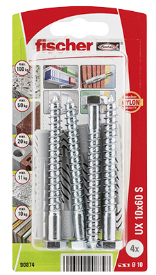 Taco universal fischer UX 10 x 60 S K con tornillo