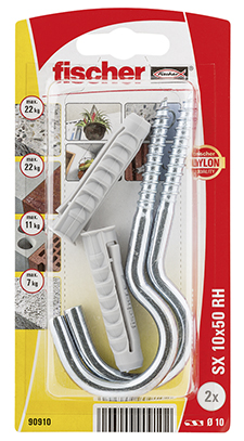 Taco de expansión fischer SX 10 x 50 RH con hembrilla abierta