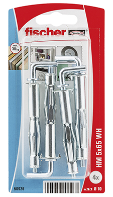 Fijación metálica para cavidades huecas Fischer HM 5 x 65 H con alcayata K